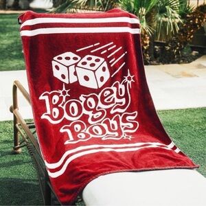 NEW! Bogey Boys Dice Red & White Vegas Collection 100% Cotton Beach Towel